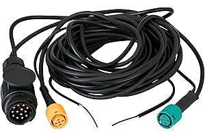 AUTOLIGHT 24 Kabelsatz für Anhänger 7 Meter 13-polig + 2 x DC Abgang Kabel Anhängerbeleuchtung Rücklichter Kabelbaum mit Bajonettverbinder