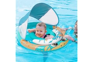 Chitomars Schwimmring Baby, Schwimmhilfe Baby mit Sonnendach und Sicherheitssitz Pool Spielzeug Baby Float schwimmsitz Baby Aufblasbare Schwimmreifen Baby für 6-30 Monate