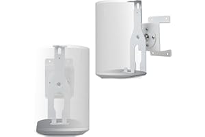 shinar Metalowy zestaw 2 uchwytów ściennych kompatybilnych z Sonos Era 100, Sonos One, One SL i Play:1 wychylny do 360°, kąt nachylenia -70°/+70°, bez śrub nastawczych, z zarządzaniem kablemanagement,