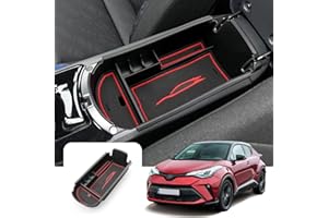 LFOTPP C-HR podłokietnik centralny schowek, CHR akcesoria samochodowe do szuflad organizery (czerwony)