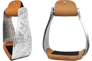 Professional Equine Pferdesattel Steigbügel Westernsteigbügel leicht Aluminium gedreht Gravur 51212