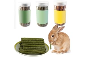 DELAMIYA 60 Pezzi Fieno Naturale Masticare Bastoncini, Bastoncini Di Fieno Naturale Timothy, Giocattoli Da Masticare Per Conigli, Masticare Denti Per Coniglio Cincilla Porcellino D'india Criceto Scoiattoli