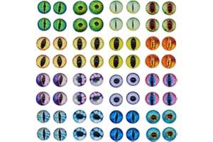 Julie Wang 60PCS/Pack Wholesale in Bulk Assorted 12mm Round Glass Dragon Eye Covered Cabochons for Doll Making and Jewelry Settings