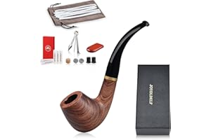 Joyoldelf Smoking Pipes - Rose Smoking Pipe with Foldable Pipe Stand, 3-in-1 Scrapers, Other Cleaning Tools and Smoking Accessories