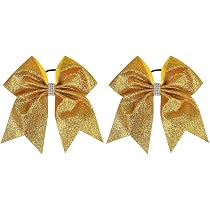 6 Glitzernde Pailletten-Haargummis Für Cheerleader & Partys – Elastisch, Goldfarben, 8,5 Cm