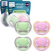 Philips Avent Ultra Air Pacifiers: Anatomically Designed, for Babies 6-18 Months, Symmetrical Soft Silicone Nipple, BPA-Free,