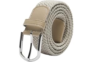 TANGCHAO Stoffgürtel Stretchgürtel Elastik Flechtgürtel Geflochtener und Elastischer Dehnbarer Gürtel für Damen und Herren Breite 3.3cm Länge 90 cm bis 135 cm