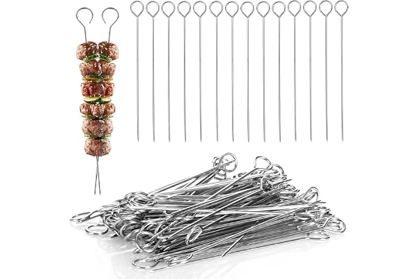 Rouladennålar, 40 stycken i set – rostfritt, längd 15 cm, rouladenspett med runt handtag, praktisk ersättning för häftklamrar