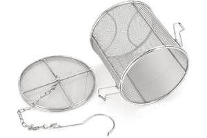 AUNMAS Colador de condimento de especias Colador de bolas de té de acero inoxidable Sopa de condimentos Cesta de separación Filtro de especias(3#)