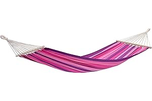 Laminvale Ltd AMAZONAS hamak barowy Tonga Candy odporny na warunki atmosferyczne odporny na promieniowanie UV 200 cm x 100 cm do 120 kg kolorowe paski