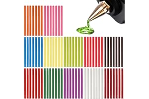 HIKPACKER 84 Piezas Barras Silicona Caliente 7mm x 100mm, Barras de Pegamento Caliente, Barra Pegamento Termofusible, 12 Colores Palos de Pegamento Caliente, para Bricolaje, Sellado y Fijación- Multicolor