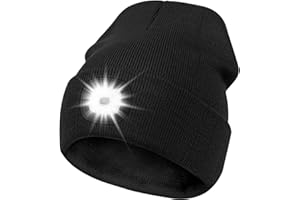 Deilin LED Mütze mit Licht,Outdoor Hüte für Herren Damen,Beleuchtete Mütze Aufladbar USB Stirnlampe,Winter Herren Mütze Warme Witzige Geburtstagsgeschenk Mann Camping Gadgets für Angler Laufen Wandern