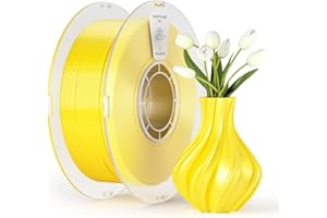 kexcelled PLA Soie Filament pour Impression 3D 1,75 mm +/- 0,03 mm, Finition Brillante et Soyeuse, Compatible avec la Plupart des Imprimantes FDM, Bobine de 1 kg (2,2 lbs), Jaune