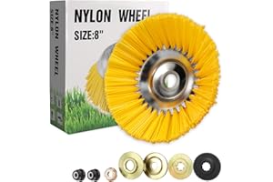 LADAMI Unkrautbürste Wildkrautbürste 200 mm x 25,4 mm, Nylon-Borsten, Nylonbürste,für Rasentrimmer, Motorsense,für Unkraut Moosentfernung