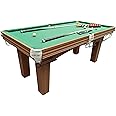 Riley Traditional 6ft Snooker Table - Supplied with Spots & Stripes for American Pool as well as Snooker Balls - Oak Finish, Green Cloth - Independent Leg Levellers