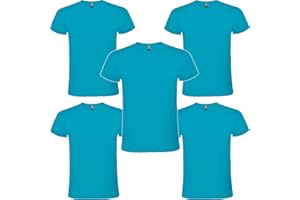 ROLY Camiseta Hombre Manga Corta | Pack 5 | Algodón | Cuello Redondo 11 Colores