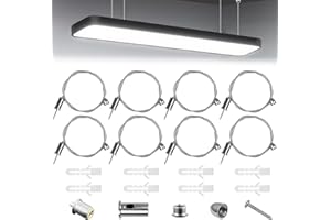 TOPCZY 8Stks Aufhängung Drahtseil von Licht Set, 1.5mm x 1.5m Spiegel Ketten Draht, Verstellbarer Lampenaufhängung Draht, Hochleistungs Hängebilder Draht, Geflochtener Aufhängedraht für LED Panelleuchten