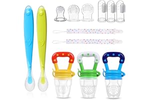 ButterFox earphones13 Pack Baby Food Feeder Set,Baby Fruit Feeder Pacifier Set, Safe BPA-Free Silicone Baby Pacifier Fresh Food Feeder, Fresh Food Feeder Set for Kids