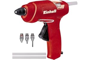 Einhell TC-CG 30 Pistola colla a caldo (tensione 230 - 240 V, potenza 30 W, riscaldamento 300 sec., temperatura max 195°C, diam. Stick 11mm, lungh. Stick 150 mm, incl. 3 ugelli e 3 stick colla)