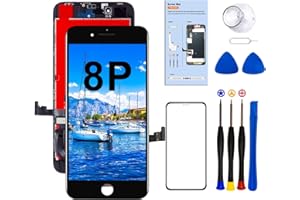 Dinow für iPhone 8 Plus Display Ersatz (Schwarz) 5.5 Zoll Touch Screen iPhone 8 Plus Display Digitizer Frame Assembly mit 3D Touch + Tool Kit + Display Schutzfolien，Modell：A1864, A1897, A1898