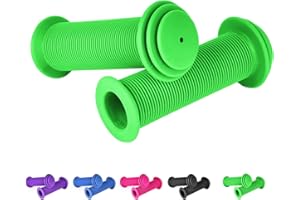 URAQT Poignées de Guidon de Vélo, Poignée de Bicyclette en Caoutchouc Antidérapante avec Protection de Sécurité et Antichoc, Poignée de Vélo Poignées de Vélo Enfant, pour Draisiennes et Trottinettes