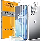 NEWZEROL 3 stycken skärmskydd + 3 stycken kameralinsskydd kompatibel med Oneplus 9 Pro, [fingeravtrycks-ID] bubbelfri klar HD