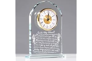 Movdyka Crystal Desk Clock Gifts for Mum From Daughter Son Birthday Mother's Day Personalised I Love You Mummy Presents Ornaments for Home Christmas Keepsakes for Her Table Decor