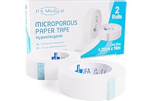 JFA Medical Microporous Surgical Tape First Aid Medical Tape Earring Cover Up Tape 1.25cm x 10m - Box of 2 Rolls