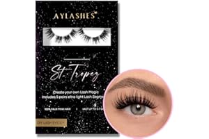 ‎AYLASHES AYLASHES - DIY Wimpernextensions Maxi Box ST. TROPEZ | 5 Paar Wimpern | bis zu 7 Tage Halt | Wimpern DIY Set für zu Hause | künstliche Wimpern | Klebewimpern | lash extension set