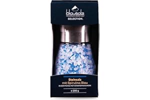 Küper Selection Blausalz Gewürzmühle - 200 g Salzmühle - grobes Salz zum Würzen und Verfeinern – blaues Steinsalz aus Deutschland