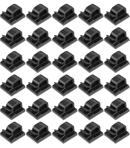 100 Clips De Fixation Pour Câbles Avec Adhésif 3M - Mini Serre-câbles Transparents - Gestion Des Fils Bureau, Maison, école