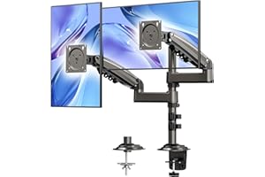 HUANUO Taller Dual Monitor Stand Long Arms for 13 to 32 inch Screens, Monito Arm Desk Mount with Tilt Swivel Rotation, Height Adjustable Gaming Monitor Arm, Load Capacity 19.8 lbs, VESA 75 & 100 mm