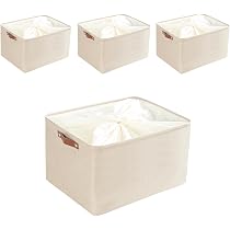 SOCOHOME Stoff-Aufbewahrungskörbe Set – 36x26x18 Cm, Faltbar, Grau/weiß, Für Spielzeug & Kleidung