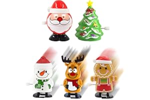 MORAINJAY 5P Weihnachts Aufziehspielzeug für Kinder,Wind Up Rentier Weihnachtsbaum Schneemann Weihnachten Deko Figuren Geschenk Uhrwerk Springspielzeug für Weihnachtsstrümpfe Geschenktütenfüller