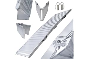 WORHAN® Rampe de Chargement 400kg Robuste Rigidité Extrême Pliable Valise Alu Fauteuil Roulant Moto Scooter Transport Évènement Flight Case Large Plate-Forme Ultra Antidérapante 225cm HR225