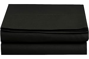 Elegant Comfort Premium Hotel Quality 1-Piece Flat Sheet, Luxury & Softest 1500 Thread Count Egyptian Quality Bedding Flat Sheet, Wrinkle, Stain and Fade Resistant, California King, Black
