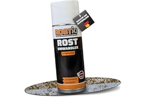‎ROSTIO Rostio Rostumwandler Spray 400 ml – Rostkonverter & Korrosionsschutz – farblos – überlackierbar nach ca. 120 Min – Epoxidharz-Basis – temperaturbeständig bis 180 °C