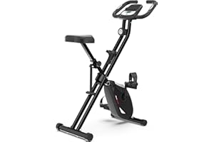 Ultrasport F-Bike Pro Składany Rower Treningowy do 150 KG, z 16 Poziomami, Wygodne Siodełko, Bardzo Cichy I Składany Rower Stacjonarny do Ćwiczeń w Domu