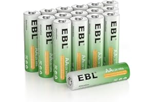 EBL Rechargeable Batteries AA High Performance 2800mAh 1.2V Ni-MH Batteries 16 Counts