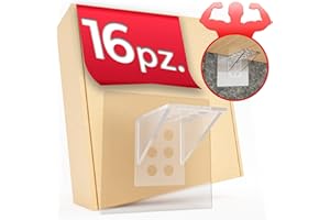 DEKAZIA® 16pz Supporti per Mensole Autoadesivi | Supporto Mensola da Muro, Supporto Mensole da Muro, Porta Mensole, Ganci per Mensole, Reggimensola Armadio, Reggi Mensola Armadio