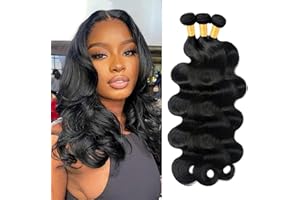 NICMISS Tissage Bresilien en lot Cheveux Humain Ondulé Vierge Hair 3 Bundles Tissage Bresilien Mèches Brésilien Body Wave Human Hair Naturelle Couleur (14 16 18 pouces /210g)