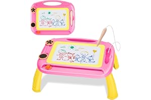Toy zee 2 Year Old Girl Gifts, Magnetic Drawing Board Toddler Toys for 1 2 3 4 5 Year Old Girls Drawing Pad for Kids Gift for 2-6 Year Old Girls Travel Games Girls Toys Age 3 4 5 Eraser Pink Girls Toy