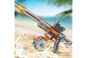 FUNGENETEC Pistolet a Eau électrique, Pistolet à Eau Automatique Grande capacité, Longue Portée Water Gun Pistolet Jouet d'eau pour Enfants et Adultes Le Jardin d'été Piscine Plage(UMP45 Gris)