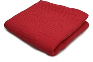 Orient Fashion Mussola Doppia garza, Tessuto di cotone, 50 x 130 cm (Rosso)
