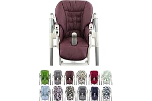 NINNA-NANNA BY BAMBINIWELT Housse de rechange de coussin de siège [Housse pour chaise haute] compatible avec Peg Perego Prima Pappa DINER (mélange bordeaux)