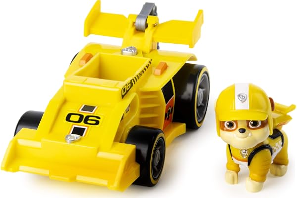PAW Patrol, Ready, Race, Rescue, Véhicule de luxe Race & Go de Ruben avec effets sonores, pour les enfants à partir de 3 ans