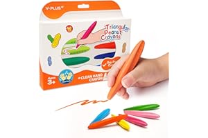YPLUS Crayon d'arachide triangle pour enfants, crayon lavable non toxique de 12 couleurs pour les enfants, correction de la posture manuscrite
