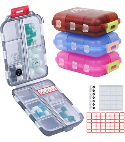 Pilulier étanche MEDca – 6 Compartiments, Sans BPA, Idéal Voyage, Pour Vitamines Et Compléments