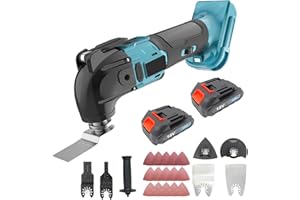 WAKKAPEINT Cordless Oscillating Multi Tool Compatible with Makita 18V DTM51Z DTM52Z, Brushless Multi-Tool Cutting Sanding Tool for Wood, Plastic, Metal, Multifunction Tool with 2X 3.0Ah Battery and ONE Charger