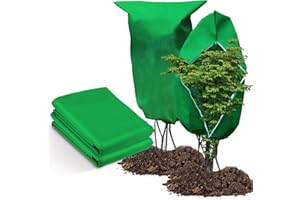 Jordbrux 70gms Plant Fleece Frost Protection Covers, 2pcs 80cm x 120cm Winter Garden Fleece Bag, Plant Cover for Plant Winter Plant Protection Jacket for Outdoor Plants with Zipper Drawstring